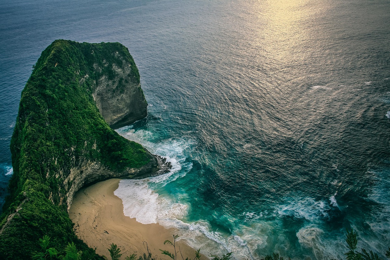Scenic Bali coastline with tropical beach views in Indonesia
