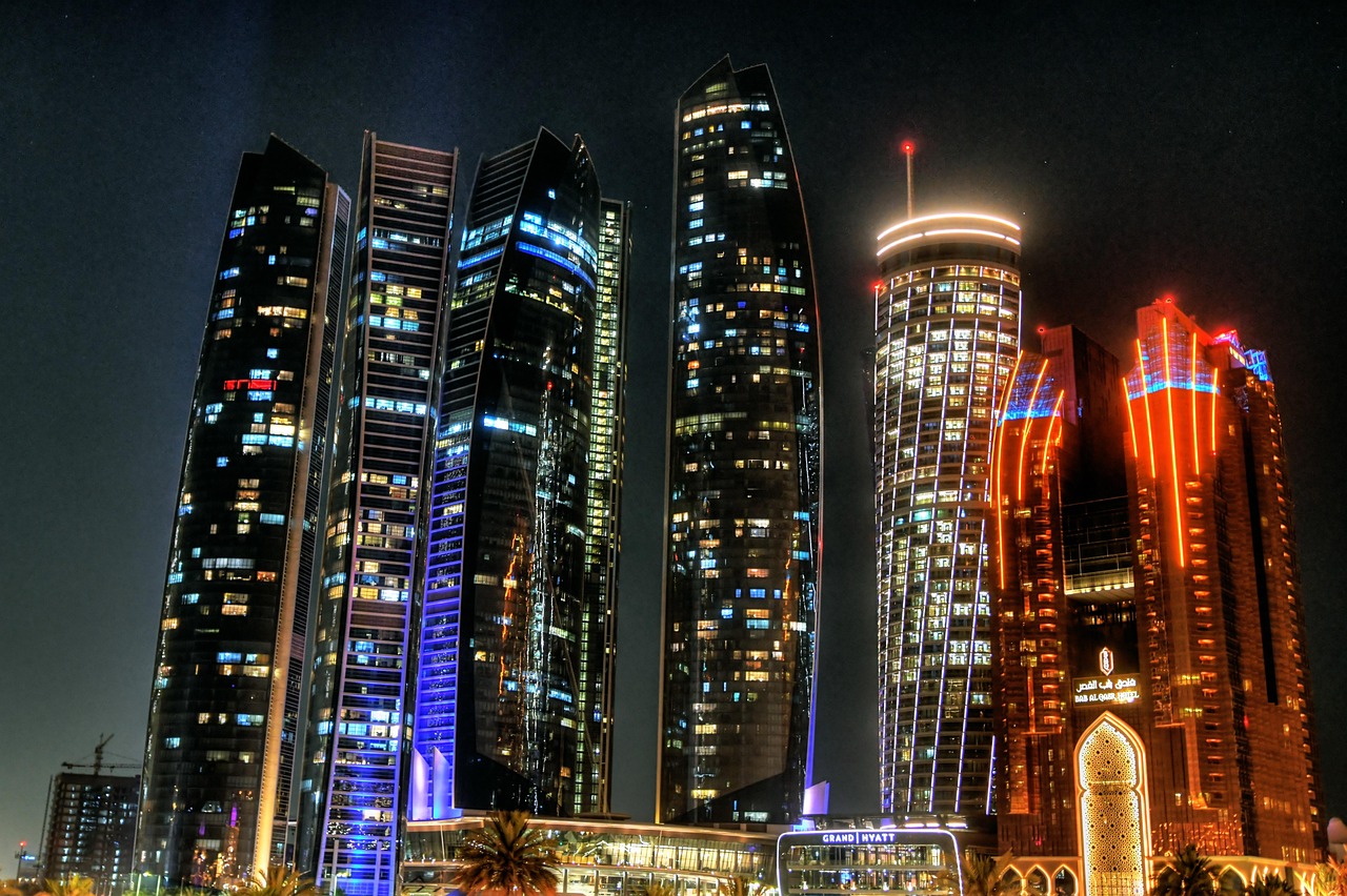 Abu Dhabi skyline in the UAE