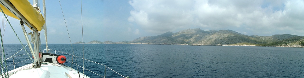 Scenic view of a Croatian island coastline with clear Adriatic water