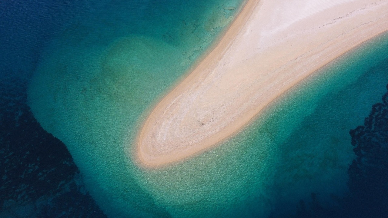 Aerial view of a Croatia beach on the Adriatic coast