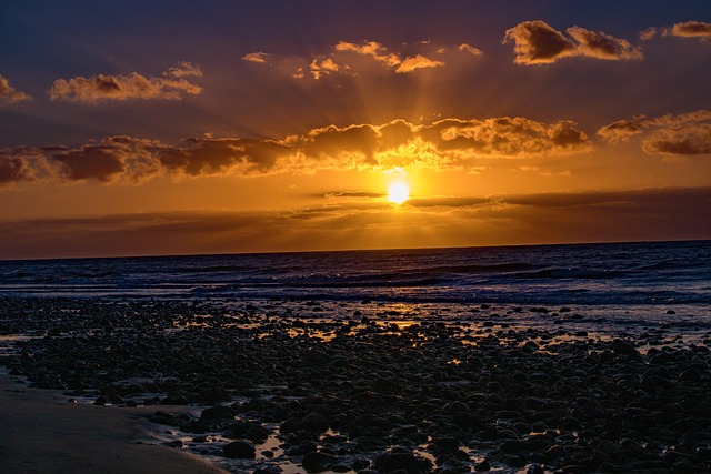 Sunny beach scene in the Canary Islands