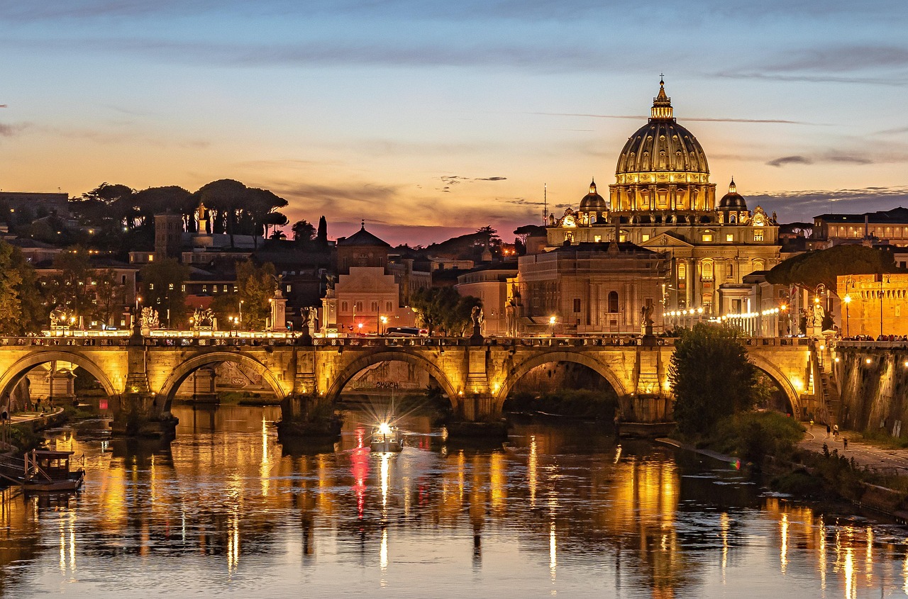 Rome skyline and river view