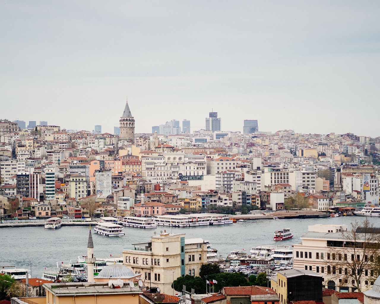 View across the Bosphorus in Istanbul, Turkey