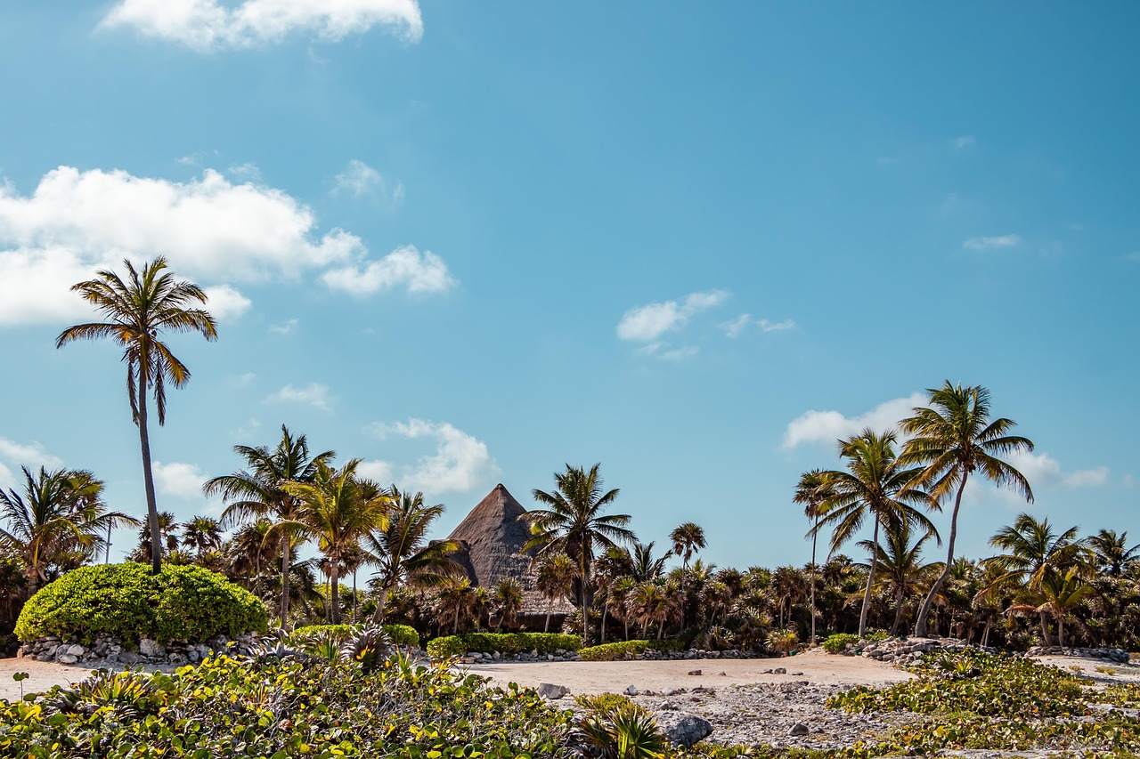 Beach in Akumal on the Riviera Maya coast in Mexico